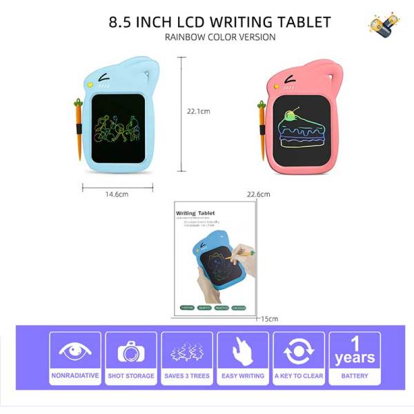 Джимми Кролик 8,5 - дюймовый цветной экран мультик LCD жидкокристаллическая электронная доска доска для рисования граффити доска для рисования рукописная доска (CR2025 пакет * 1) 2 - цветная смесь