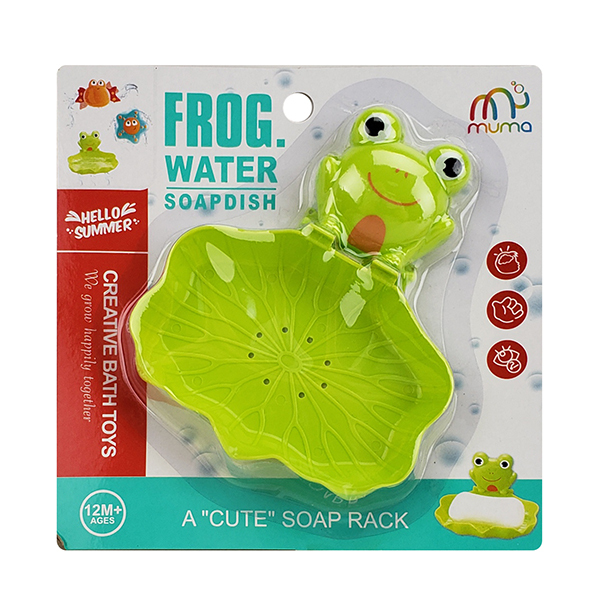 Держатель мыла для ванной комнаты Water Play Lotus Leaf Running Frog пластик【Упаковка на английском языке】_200772579_hd