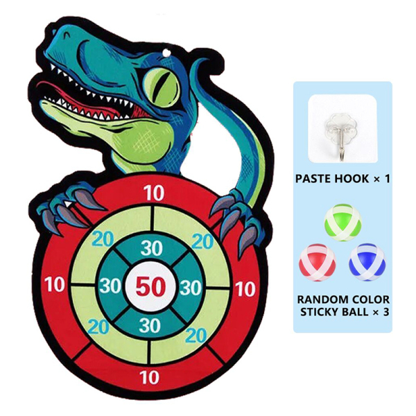 Мишень "Тираннозавр" с 3 шариками, 1 крючком,Односторонний,С липучками,текстиль【Упаковка на английском языке】_201845695_hd