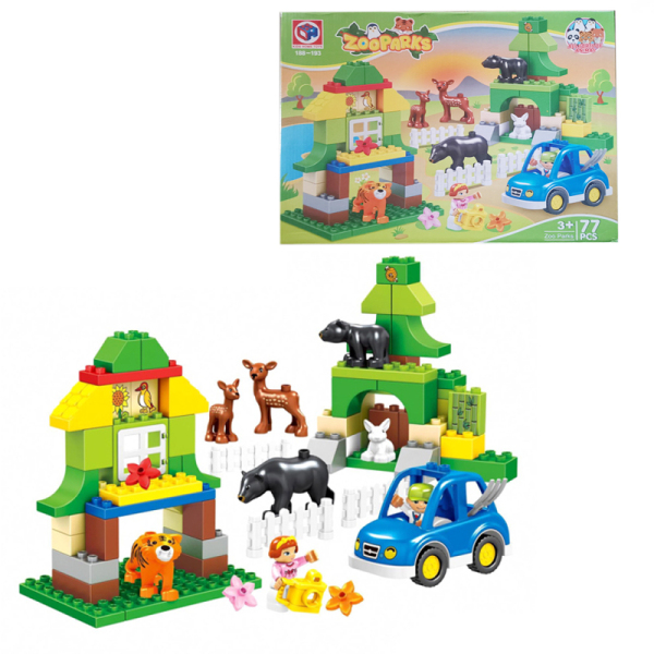 77pcs Animal Park Building Blocks Plastic【English Packaging】_200081877_hd