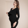 Maternity De Velvet Thermal Underwear Nursing Set,100% polyester fiber,Women,L,Long sleeve【Packaging without Words】_201609762