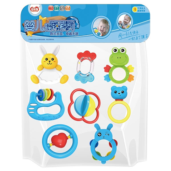 8pcs Baby Rattle Teether (китайская упаковка) пластик【Упаковка на китайском языке】_101021968_hd