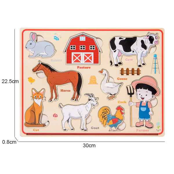 Wooden Magnetic Farm Puzzle Children's Educational Toys,wood【English Packaging】_201665082_hd