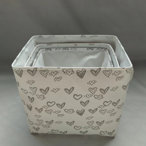 Love fabric dirty clothes basket folding storage basket laundry basket monochrome cleaning package [no text packaging]