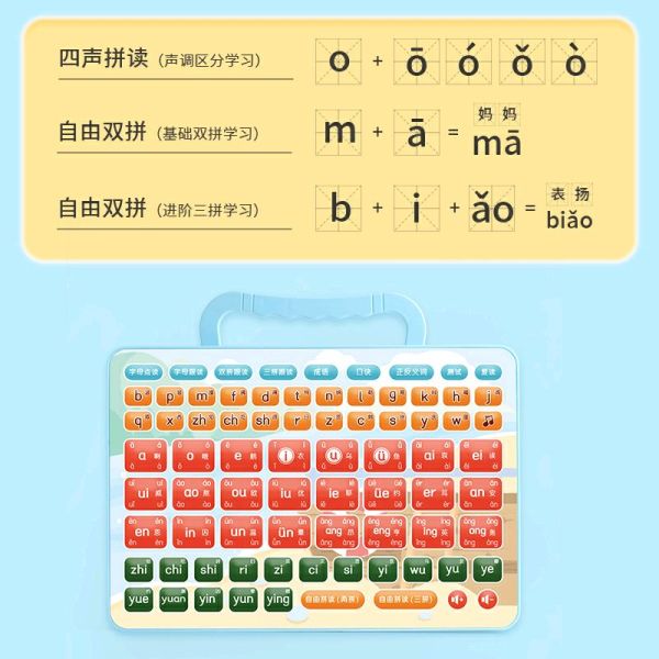14 дюймов hanyu пиньинь точка чтения обучение машина USB перезаряжаемые портативные