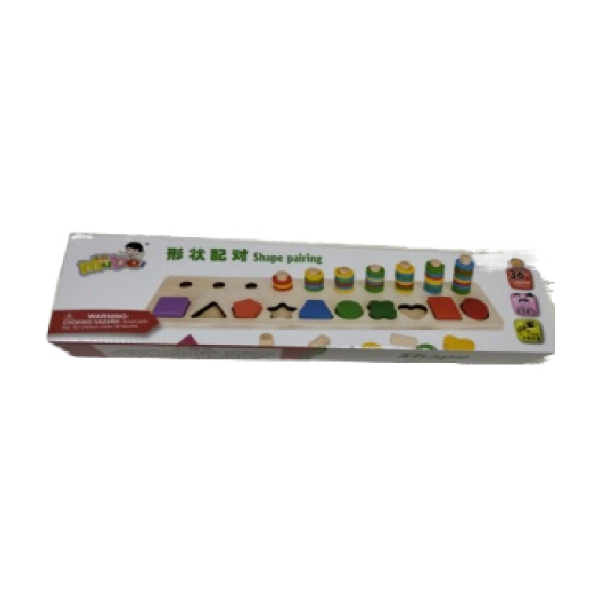 Деревянный игровой набор MB- 039 Shape Matching.1451A3,Только один вид,дерево【Упаковка на английском языке】_201386183_hd
