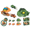 Dinosaur car set in 2 colors Catapult Non-transparent wheels Plastic【English Packaging】_201403082