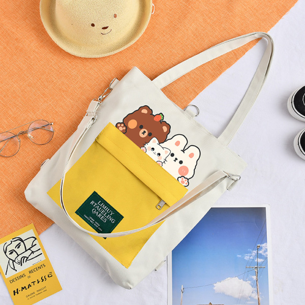 Large capacity cartoon crossbody tote bag