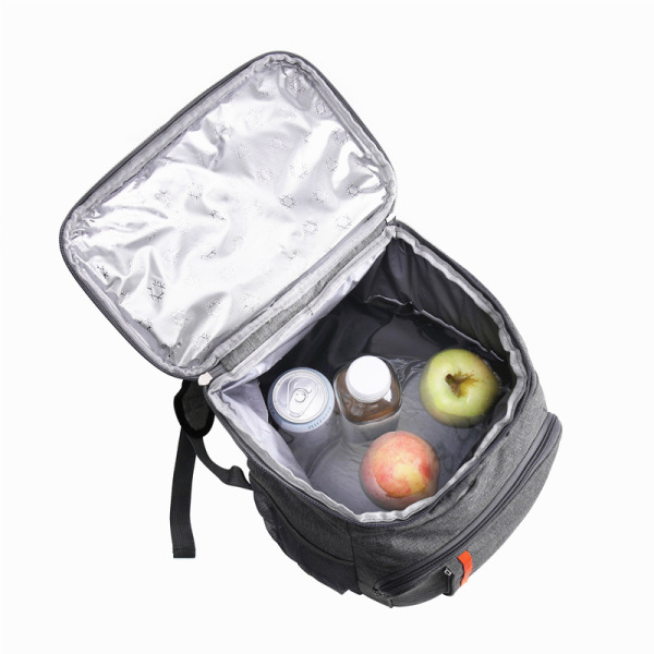 Thermal insulation multifunctional outdoor picnic backpack single color plain gray [no text packaging]