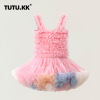 Children's halter cake puffy dress (70-120CM),100% polyester fiber,Girls,XS-XL,sleeveless【Packaging without Words】_201664469