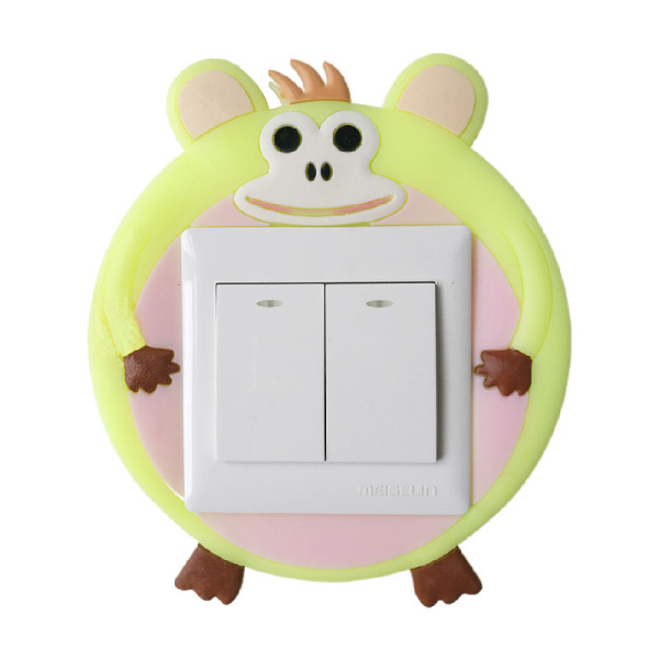 Non-stick cartoon soft rubber glow-in-the-dark switch sticker socket decorative cover protective sleeve