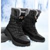 High-top waterproof padded warm snow boots,Men,#42,Black,12,Colored box,Rubber,pigskin【Packaging without Words】_201608428