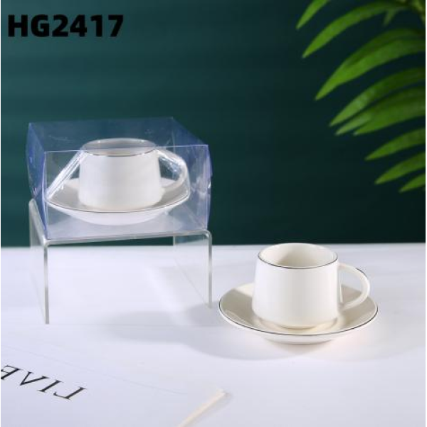 European style depicting real gold and silver reinforced porcelain single cup single saucer coffee cup set 【90ML,one colour only,Ceramics【Packaging without Words】_201774219_hd