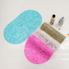 Solid Color Oval Sunflower Bathroom Non-Slip Mat,Mix color,Plastic【Packaging without Words】_201759235