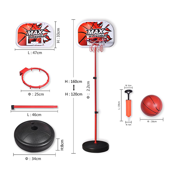 Iron hoop basketball stand combination