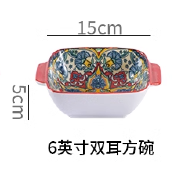 6-дюймовая чаша Eastill серии Four-Square Dual Eared Bowl,Только один вид,Керамика【Упаковка без надписей】_201767173_hd