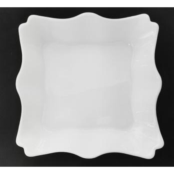 White jade glass ceramic square lace plate monochrome clear packaging [no text packaging]