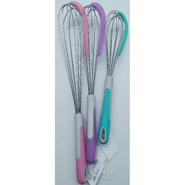 10 inch six wire scraper two color handle 1.4 wire whisk,Mix color,Silica gel【Packaging without Words】_201713099_hd