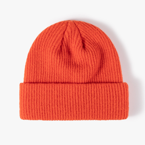 Solid color woolen hat