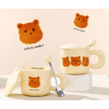 Cartoon Bear Ceramic Mug with Lid 400ML,Mix color,Ceramics【English Packaging】_201522090_1_m