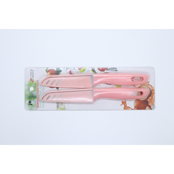 2PC Lotus Root Pink Fruit Peel Knife (Random Mixed Colors) Fruit Knife Set Mix color Metal【English Packaging】_201403345_hd