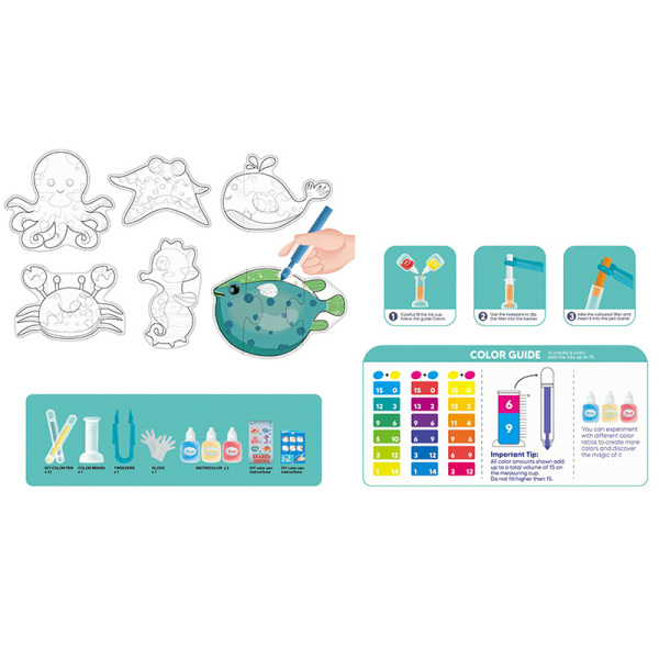 Science Experiment Coloring Graffiti DIY Color Pen&Puzzle