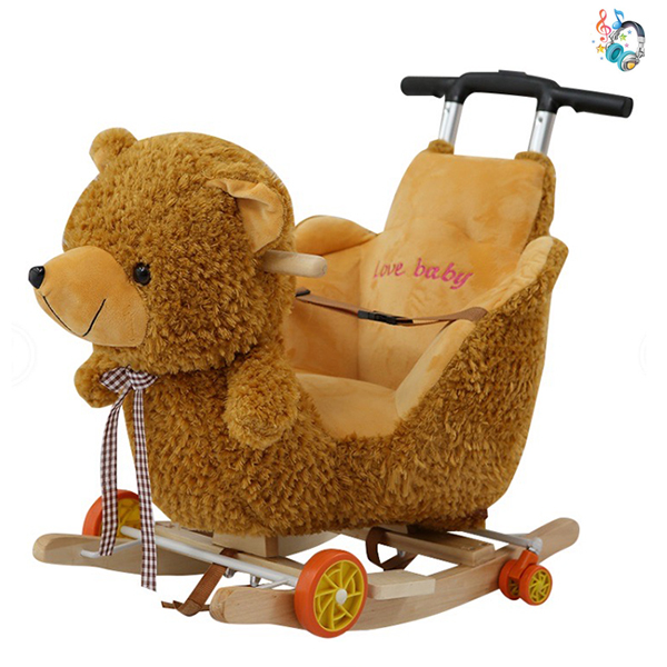 Wooden bear dual purpose rocking car Rocking chair Music Plush【Packaging without Words】_201322309_hd