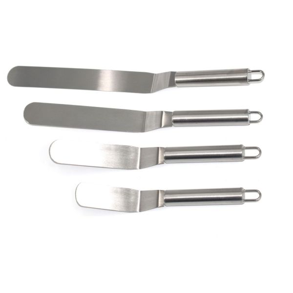 Stainless steel handle curved spatula