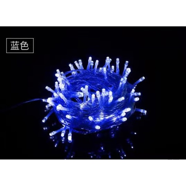 Blue 10 meters 100 lights colorful lights,one colour only,Plastic【Packaging without Words】_201365373_hd