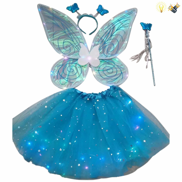 Sequined stars + new butterfly + skirt four-piece set Package electricity,Lights,Plastic【English Packaging】_201610040_hd