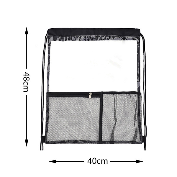 Transparent Drawstring Beach Clothes Organizer Bag Duffel Bag