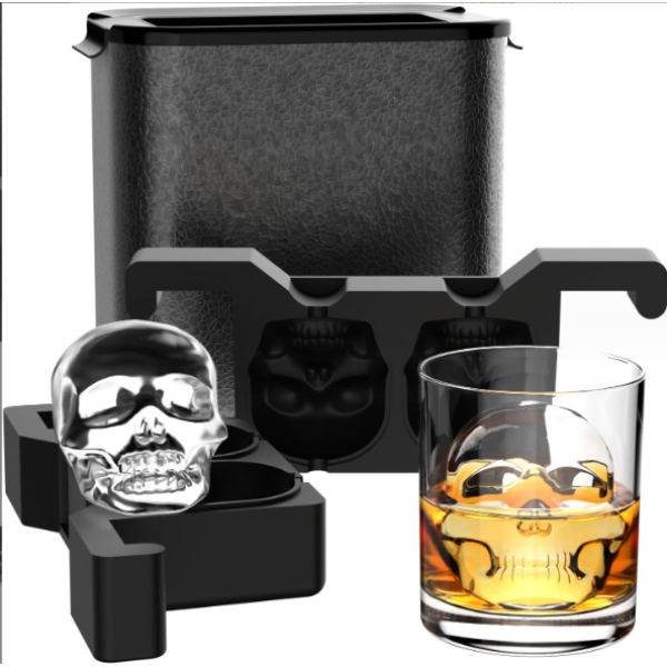 Whisky transparent ice hockey puck silicone mold bar home 2 holes skull bone large ice hockey puck [without shell],one colour only,Silica gel【Packaging without Words】_201726000_hd