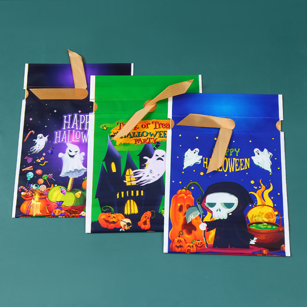 50PCS 15*23 Halloween Spooky Trio Candy Bags,Almond Cookies / Macaroni Packaging,Multiple styles,Plastic【English Packaging】_201414269_hd