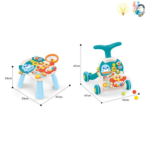 2in1 Toddler cart&Study Desk set