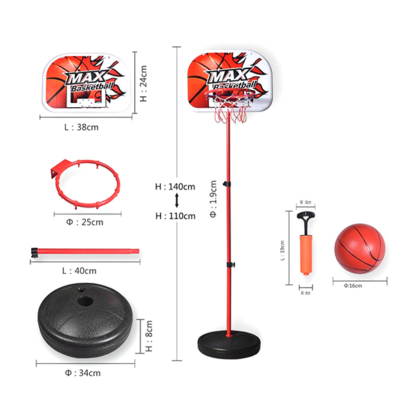 Iron hoop basketball stand combination