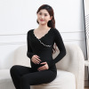 Maternity Thermal Underwear with Chest Pads Nursing Set (L/XL/XXL/XXXL),100% polyester fiber,Women,L,Long sleeve【Packaging without Words】_201609943