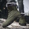 High-top waterproof padded warm snow boots,Men,#38,Green,12,Colored box,Faux leather【Packaging without Words】_201608466