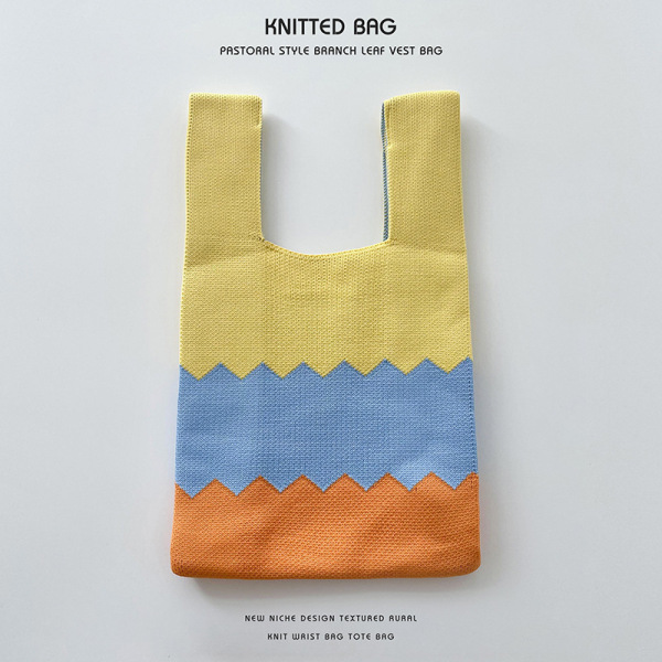 knitted tote bag