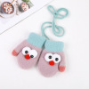 Big Eyes Lanyard Knit Neck Mittens (1-2 года),Дети,Универсальный размер,варежки,100% акрил【Упаковка без надписей】_201666722