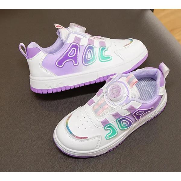 Children's Microfiber Light Sole Swivel Buckle Sneakers,Children,#28-37,Purple,Colored box,microfiber【Packaging without Words】_201608857_hd