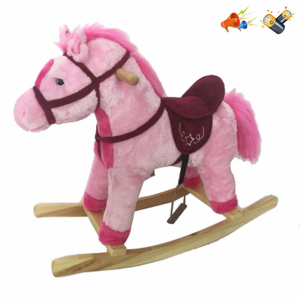 Electric wooden rocking horse with horse barking