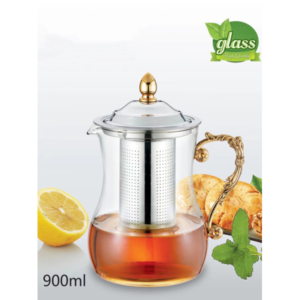 Arabica Glass Teapot with Strainer and Lid [900ml