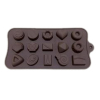 15 pieces of chocolate molds with different shapes,one colour only,Silica gel【English Packaging】_P02550101_11_m