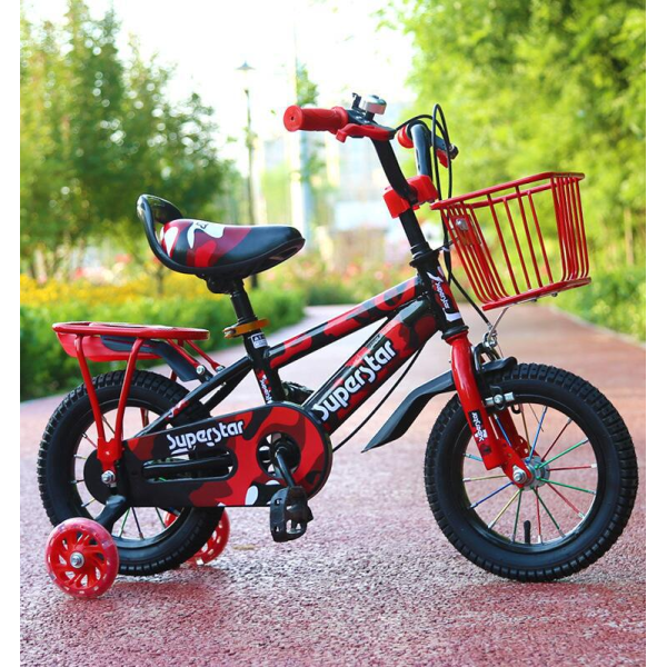 18 inch kids camouflage thin frame bike with pillion seat one color clear [no text packaging]