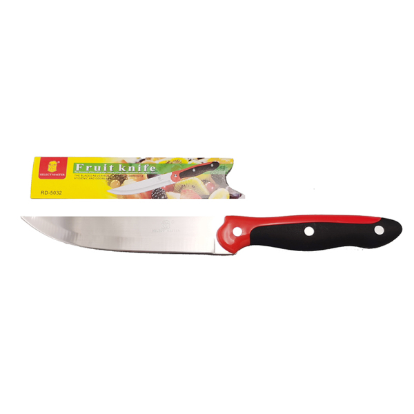 Chef's Knife with Black+Red Plastic Handle Vegetable Knife,one colour only,Metal【English Packaging】_201406220_hd