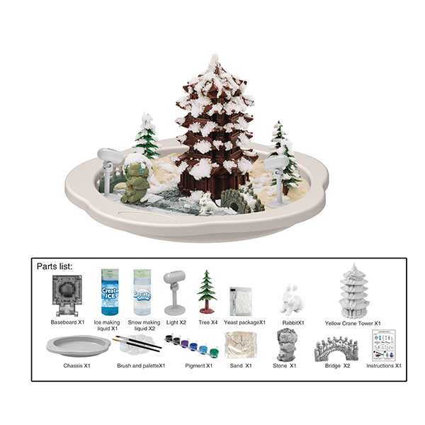 Science experiment scene snowmaking set