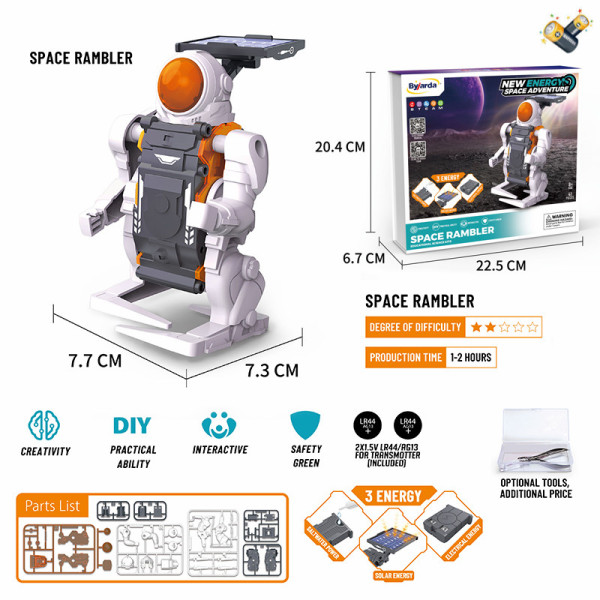 Новая энергия Космическая ходьба Комплект электроэнергии,Работает от энергии солнца,Работает от элементов питания,пластик【Упаковка на английском языке】_201676236_hd