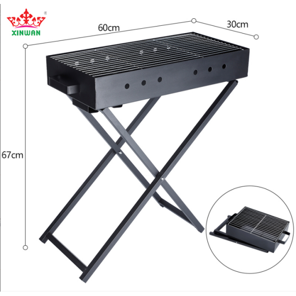 X-shaped bracket barbecue grill