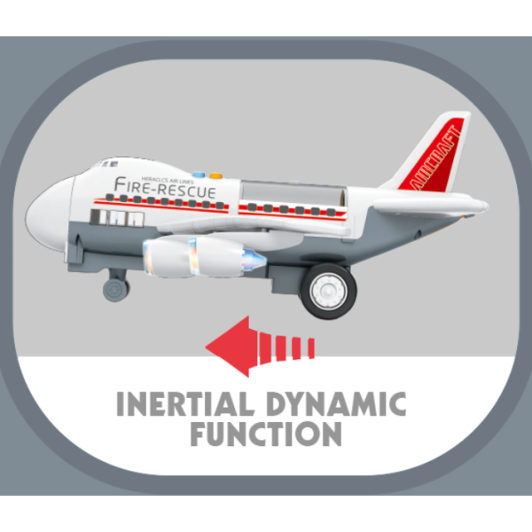 Прием инерционных самолетов Транспортный самолет с цветным освещением и имитационными звуковыми эффектами - с 2 легированными автомобилями + 11 блокпостов + наклейки DIY