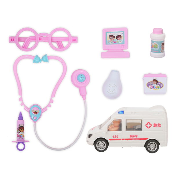 8pcs Pretty Wish Ambulance Small Clinic Medical Kit